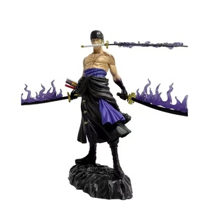 Modelo 2026 de 40 cm para Zoro, estatua de anime, modelo de PVC, juguete con 3 cabezas y 6 brazos para el estilo de los nueve cuchillos, 2 estilos, figura de acción decorativa. - Product Image 4