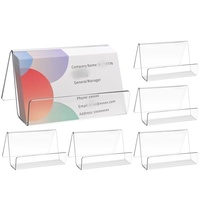 Porte-cartes de visite en acrylique pour bureau, présentoir de cartes de visite transparent pour bureau, capacité de 50 cartes