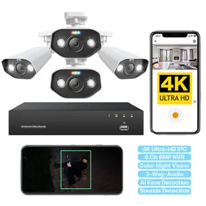 8MP Outdoor Security Camera System Motion Detection Cloud Storage Network Camera System Live Talk 4K Resolution Camera System