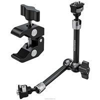 Neewer Bras articulé Magic Arm de 11 pouces avec super pince de fixation pour moniteur d'appareil photo, avec trous pour broches de localisation ARRI 1/4" et 3/8" pour appareil photo reflex numérique et caméra d'action