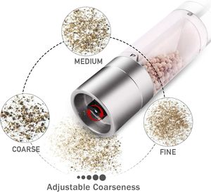 2 in 1 Adjustable Salt and Pepper <b>Grinder</b> Double Head Manual Pepper Mill <b>Herb</b> Spices <b>Grinder</b> Eco-Friendly Black - Product Image 3