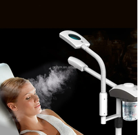2 in 1 Face Vaporizer Mag Light Professional Ionic Ozone Steamer Aroma Nozzle Led Magnifying Lamp Facial Steamer