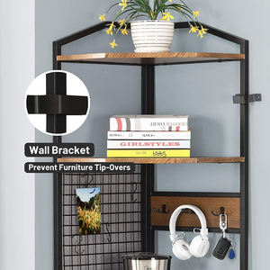 Estantería de madera de estilo industrial para sala de estar y oficina, mueble esquinero con marco de metal de 5 niveles - Product Image 5