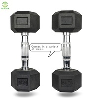 Haltères hexagonales avec revêtement en caoutchouc, équipement de fitness à domicile ou de gymnastique, poids fixe, nouveau,
