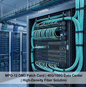 Cable de Fibra Óptica MPO 12 OM3, Solución de Alta Densidad para Centros de Datos de 40G 100G - Product Image 1