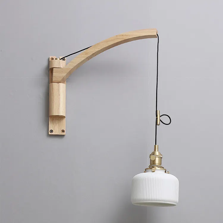 도매 현대 실내 장식 나무 조명 가정용 세라믹 그늘과 벽 램프