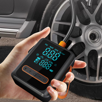 Portable Double Cylinder Tire Inflator Air Compressor Digital Pressure Gauge LED Light Auto Shut-off Plastic Construction for