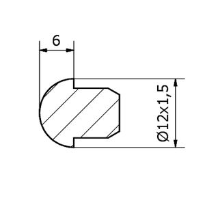 C110030 SKU Tapa de acero inoxidable con acabado satinado para tubería Ø 12x1,5 Hecho de AISI 304 - Product Image 2