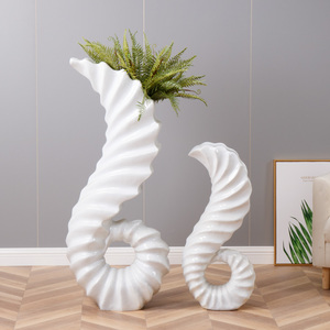 Vase à grain de marbre moderne fait à la main, <span class=keywords><strong>jardinière</strong></span> de sol en fibre de verre bon marché, pots de fleurs pour la décoration de la maison et du centre commercial, vente en gros - Product Image 4
