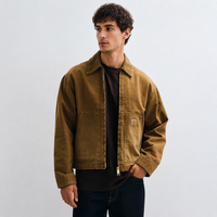 Veste utilitaire pour homme en laine épaisse imperméable avec poches zippées, col montant, streetwear d'hiver