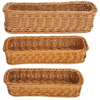 Panier de rangement en rotin PP lavable avec poignée, plateau de service en osier de qualité alimentaire pour restaurant et cuisine, certifié LFGB