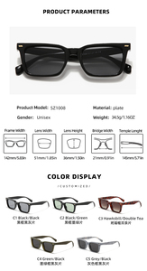 Gafas de Sol para hombre 2024 cuadradas modernas listas para enviar gafas de sol verdes gruesas gafas de sol solares unisex SZ1008 - Product Image 4