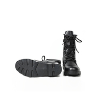 Bottes tactiques hautes en cuir noir pour homme, imperméables, style jungle, en PU