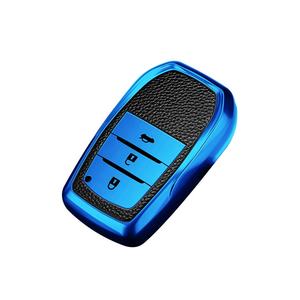 2021新款TPU皮革汽车钥匙套的丰田凯美瑞Mark X RAV-4普拉多花冠汉兰达2 3个按钮遥控无钥匙 - Product Image 3