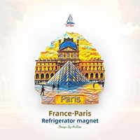 L'âme poétique d'une personne chinoise, aimants de réfrigérateur du Louvre de Paris en France, autocollants magnétiques 3D, souvenir de voyage, cadeau