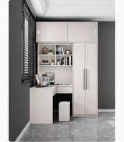 Armoire de bureau d'ordinateur en forme de L pour chambre à coucher moderne et minimaliste Petit appartement Bureau intégré Cabinet Bureau