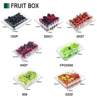 Boîte à fruits en plastique jetable personnalisée avec logo, pour fraises, framboises, bleuets, avec couvercle et trou
