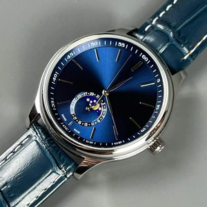 Reloj Mecánico Automático de Alta Calidad con Esfera Azul, Diseño de Fase Lunar, Resistente al Agua, Reloj Tradicional de Diseñador - Product Image 1