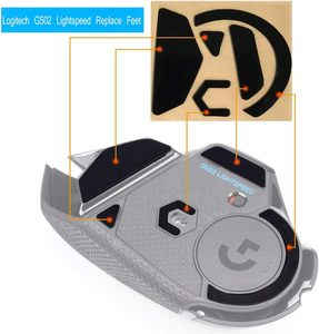 Patins de souris de jeu sans fil Logitech G502, remplacement 0,8 mm, patins de glisse en PTFE blanc, kit de mise à niveau professionnel - Product Image 1
