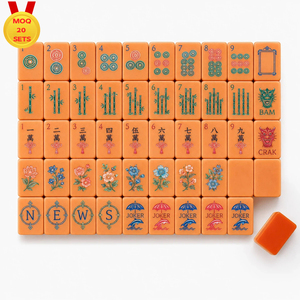 Tuiles de Mahjong américaines personnalisées en acrylique gravé, modernes et portables, 160 pièces, fabricant OEM/ODM à marque privée - Product Image 1