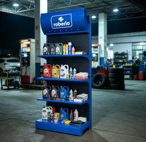 Exhibidor Azul con Logotipo Personalizado, Exhibidor Estable para Suministros de Cuidado Automotriz, Exhibidor Minorista Perfecto para Talleres de Reparación Coreanos - Product Image 5
