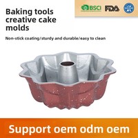 Moule à gâteau en acier au carbone, forme citrouille, motif floral, pour pain cheminée creux, compatible four, Yongkang, vente en gros, rose