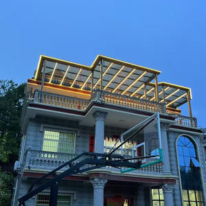 غرفة شمسية زجاجية من الألومنيوم قابلة للتخصيص بتصميم مثلث وسماء مرصعة بالنجوم للفيلات والفنادق، مناسبة للغرف والحدائق والشرفات والتراسات، بتصميم جسر مكسور - Product Image 1