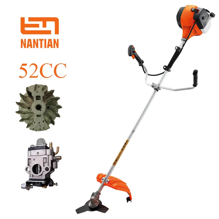 Nantian 52cc 1650w 2-hub Good Quality Lawn Mower Brush Cutter Gasoline Grass Trimmer