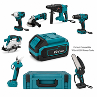 Kit combinado de herramientas eléctricas inalámbricas sin escobillas de 20V MAX para carpintería, 7 en 1: sierra de calar, sierra circular, fresadora, taladro de impacto para carpintería