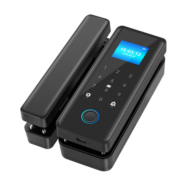 Smart Glass Door Lock Tuya Smart Remote Control Options Office Smart Lock Card Key Digital Biometric Fingerprint Door Lock