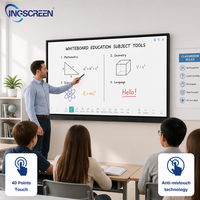 Pizarra Inteligente INGSCREEN Zero Gap Bonding de 55 a 110 Pulgadas, Pizarra Interactiva 4K UHD con Pantalla Táctil de 40 Puntos para Educación