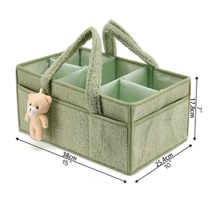 Cesta de Almacenamiento de Peluche Personalizada para Bebés, Bolsillos Laterales Suaves, Organizador de Pañales con Nombre Personalizado y Compartimentos - Product Image 2