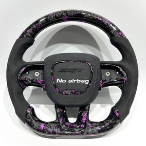 Volante sportivo in fibra di carbonio forgiata viola personalizzato in fabbrica per Dodge Challenger Durango - Product Image 1