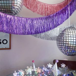Nicro Hot Bán 20*200Cm Kim Loại Màu Tinsel <span class=keywords><strong>Garland</strong></span> Rèm Bảng Váy Treo Trang Trí Sinh Nhật Đám Cưới Đảng Backdrop - Product Image 4