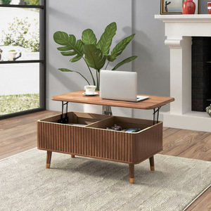 Cross-border wooden storage <b>table</b>, home indoor living room height-adjustable coffee <b>table</b>, multi-functional, simple, large - Product Image 2