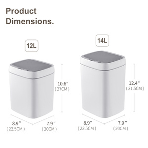 Cubo de Basura Inteligente sin Contacto para Baño, 12L 14L, con Sensor de Movimiento Automático, Cubo de Basura de PP con Tapa, Cubo de Basura Eléctrico para Cocina - Product Image 2