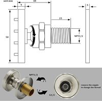Jet de douche mural rond HOMEDEC en laiton nickel brossé avec tête de massage pivotante, lot de 4