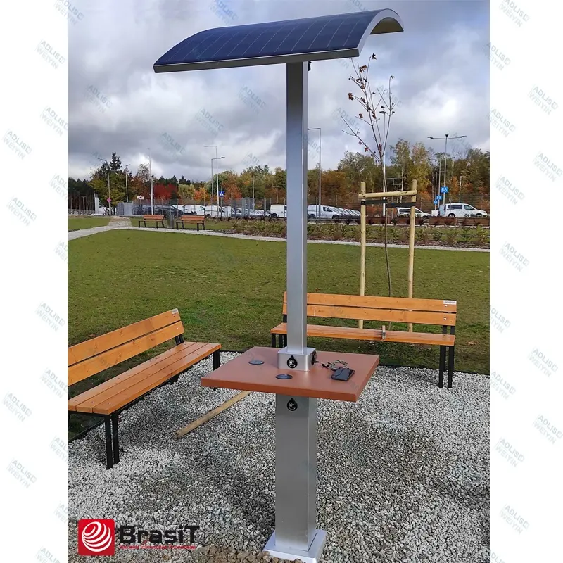 Poteau de station de charge de téléphone portable d'énergie solaire propre de nouveau style