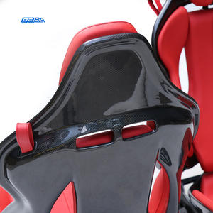 Asiento de coche personalizable en fibra de carbono roja seca, cuero Nappa y Alcántara para Ferrari SF90-458-488-812-F8 296GTB - Product Image 4