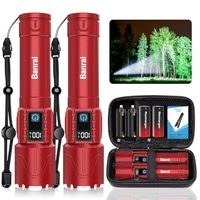 Lampe torche tactique LED rechargeable par USB Banral Super Bright Power avec faisceau long et corps en alliage d'aluminium