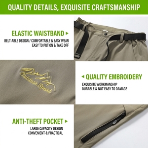 <span class=keywords><strong>Pantaloni</strong></span> da <span class=keywords><strong>Trekking</strong></span> 2-in-1 Staccabili per Escursionismo Estivo Leggeri ad Asciugatura Rapida Convertibili Cargo Resistenti all'Acqua per Uomo - Product Image 3