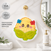 Creative Cute Cartoon Corn Hanging Hand Towel Microfiber Soft Kitchen Bathroom Decor Towels with Hanging Loop