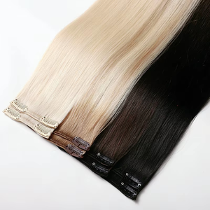 Extensiones de Cabello Humano Remy Chino DOORES con Clip, Doble Trama, Doble Capa, Color Marrón Oscuro, 35 cm/14 Pulgadas, 7 Piezas - Product Image 5