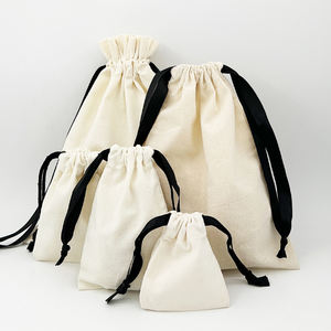 ถุงเก็บฝุ่นผ้าฝ้ายแบบหูรูดถุงผ้ามัสลินธรรมชาติย่อยสลายได้สำหรับการจัดเก็บกระเป๋าถือ - Product Image 1