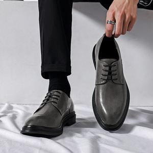 Zapatos de Vestir Formales de Cuero Genuino para Hombre Shelby, Estilo Británico Informal para Negocios, Entrevistas de Funcionarios Públicos, Punta Puntiaguda Negra, Otoño - Product Image 3