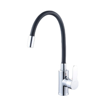 Robinet de cuisine moderne classique à poignée unique, pivotant à 360 degrés, mitigeur eau chaude et froide, avec douchette extractible, flexible, en laiton, caoutchouc et céramique