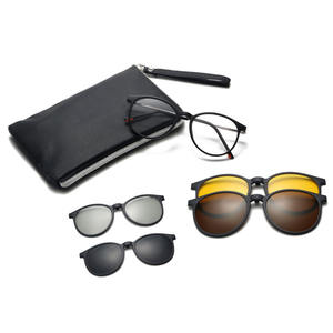 <span class=keywords><strong>Lunettes</strong></span> de soleil polarisées 4-en-1 à monture carrée avec <span class=keywords><strong>clip</strong></span> magnétique ultra-léger TR90 6075, verres <span class=keywords><strong>3D</strong></span> et montures pour myopie - Product Image 3