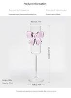 Verre à vin rouge en borosilicate personnalisé, mignon et luxueux, avec nœud papillon, pour fête de fiançailles