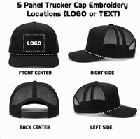Custom logo 5-panel etnische sportieve geruite blad Oxford mesh trucker baseballcap katoen/polyester enkelrijig gespsluiting
