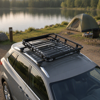 Panier de toit universel en acier pour voiture |   Porte-bagages de toit robuste avec installation facile pour SUV, berline et fourgonnette